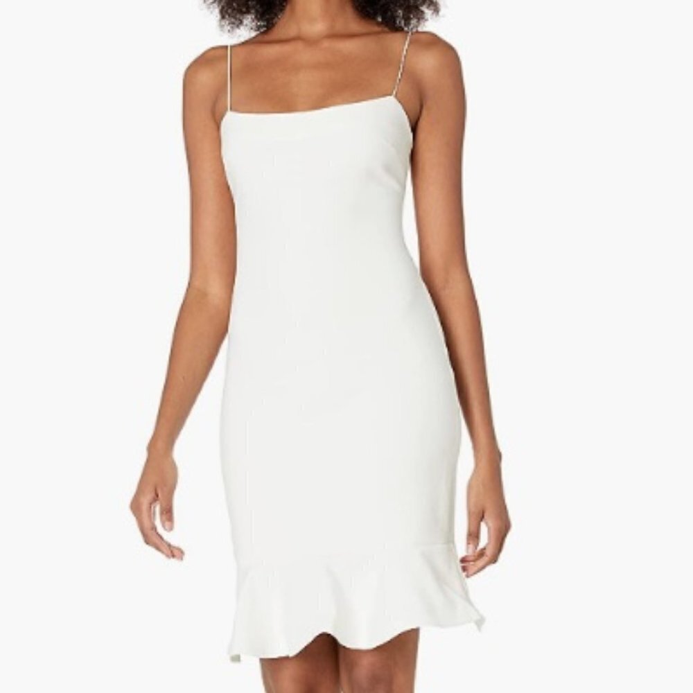 LIKELY Women's Banks Dress, bodycon fit and flounce at the hem. Size 12